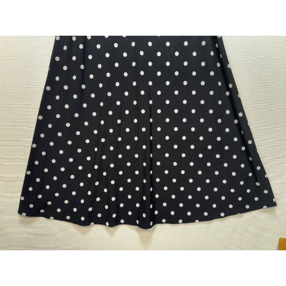 Chaps Women's A-Line Shift Dress Sleeveless Summer Size M Black White Polka Dot - Picture 7 of 12